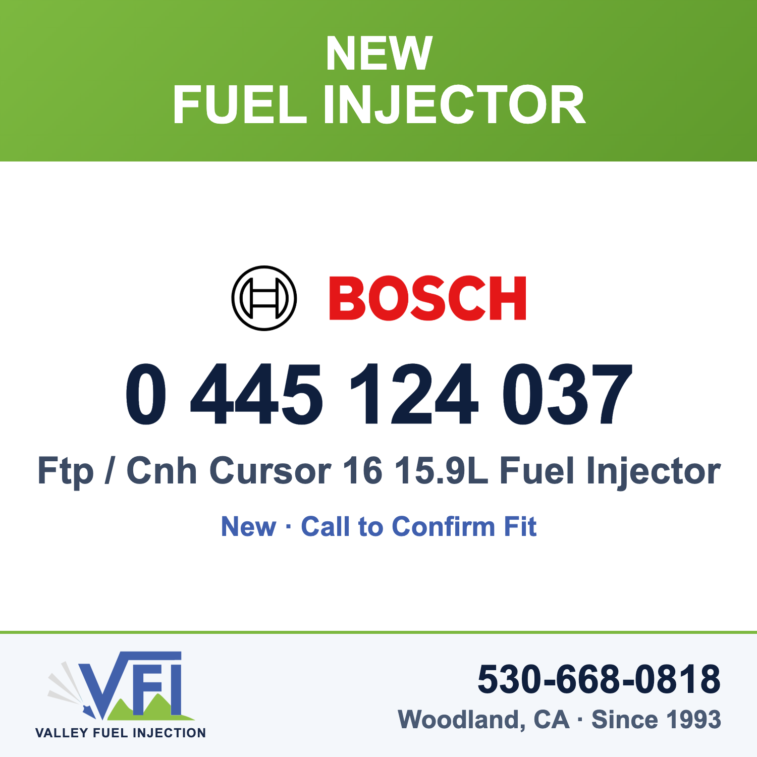 Bosch 0 445 124 037 Ftp / Cnh Cursor 16 15.9L Fuel Injector