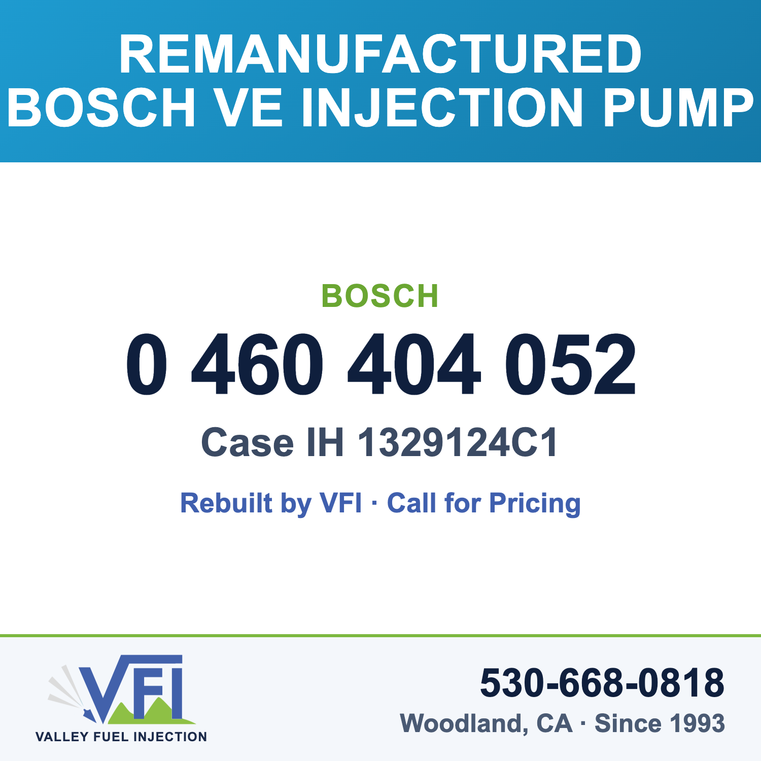 Rebuilt Bosch VE Injection Pump 0 460 404 052 card
