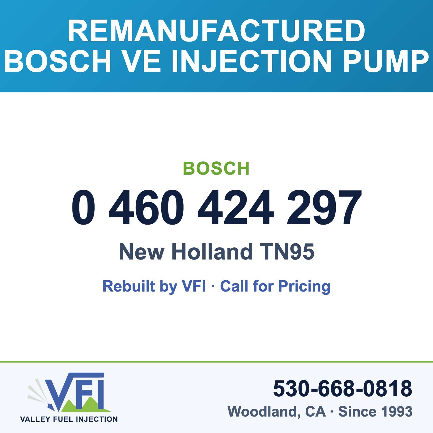 Rebuilt Bosch VE Injection Pump 0 460 424 297 card