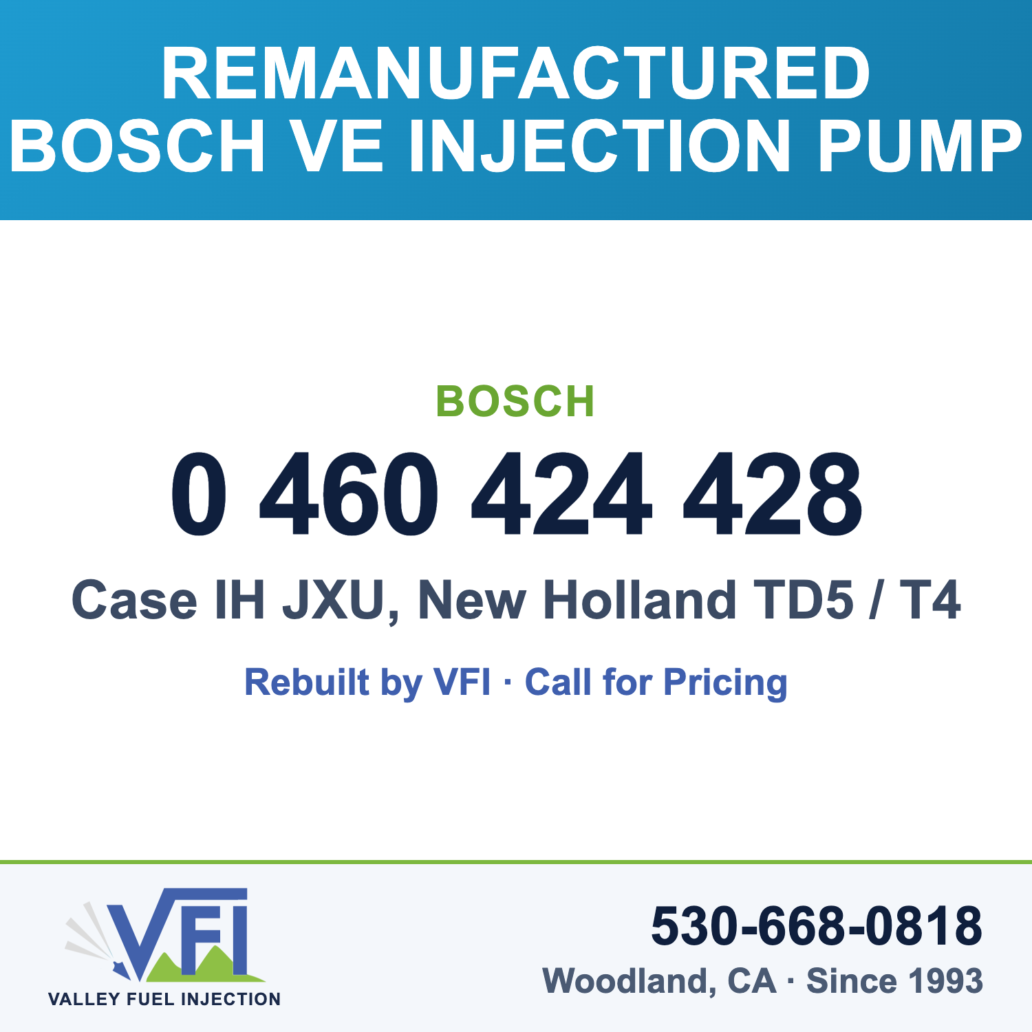 Rebuilt Bosch VE Injection Pump 0 460 424 428 card