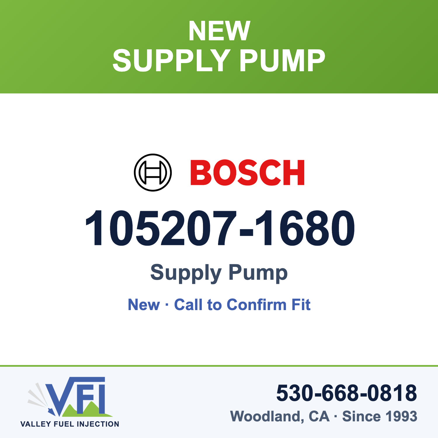 Bosch 105207-1680 Supply Pump