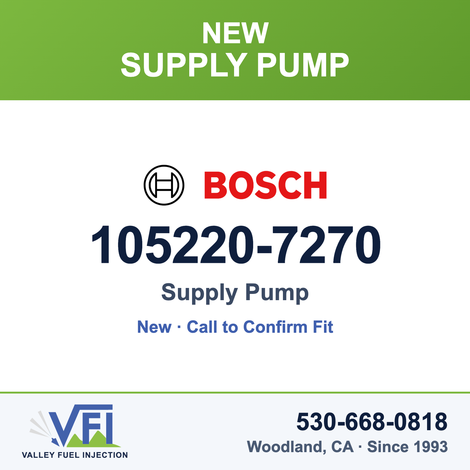 Bosch 105220-7270 Supply Pump