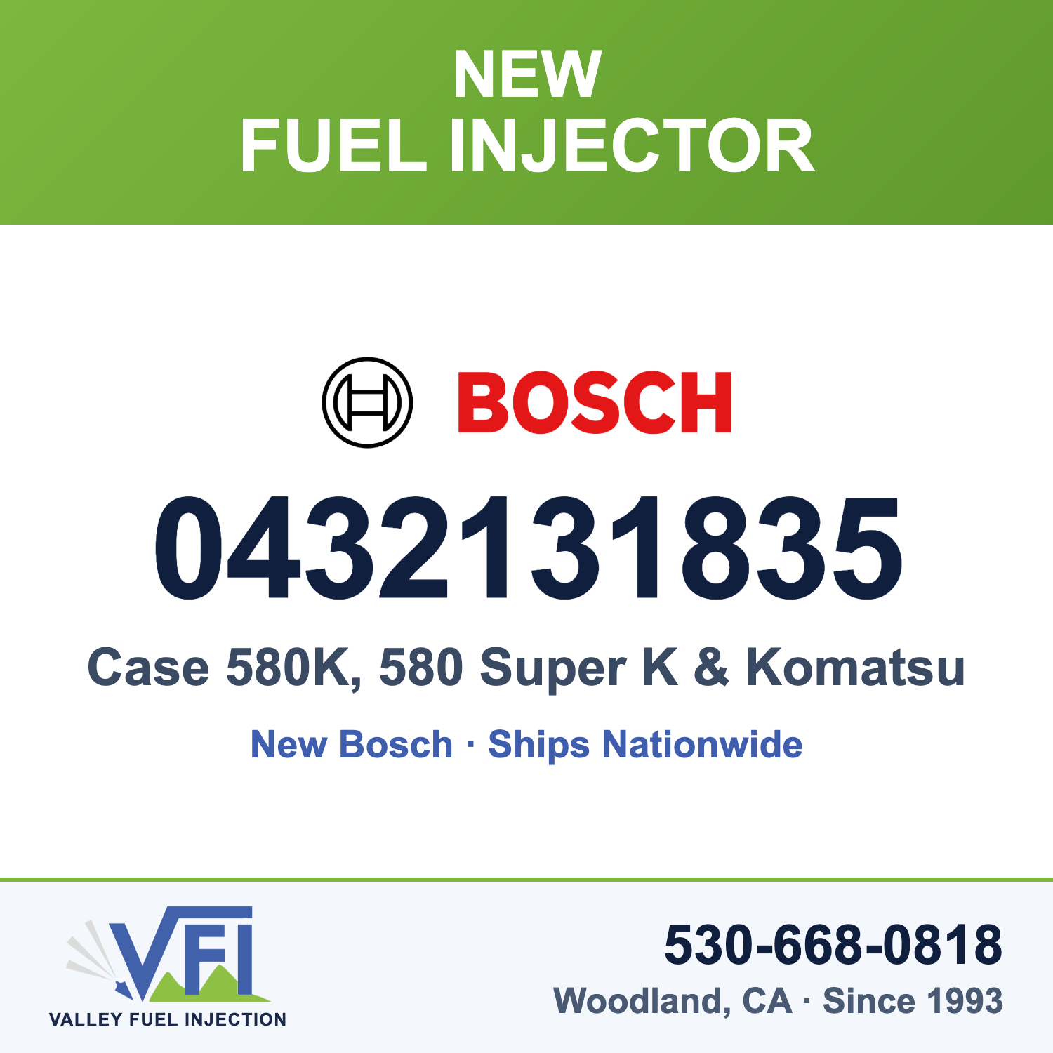 Bosch 0432131835 Mechanical Fuel Injector (Nozzle and Holder Assembly) for Cummins B Series engines that call for injector 39