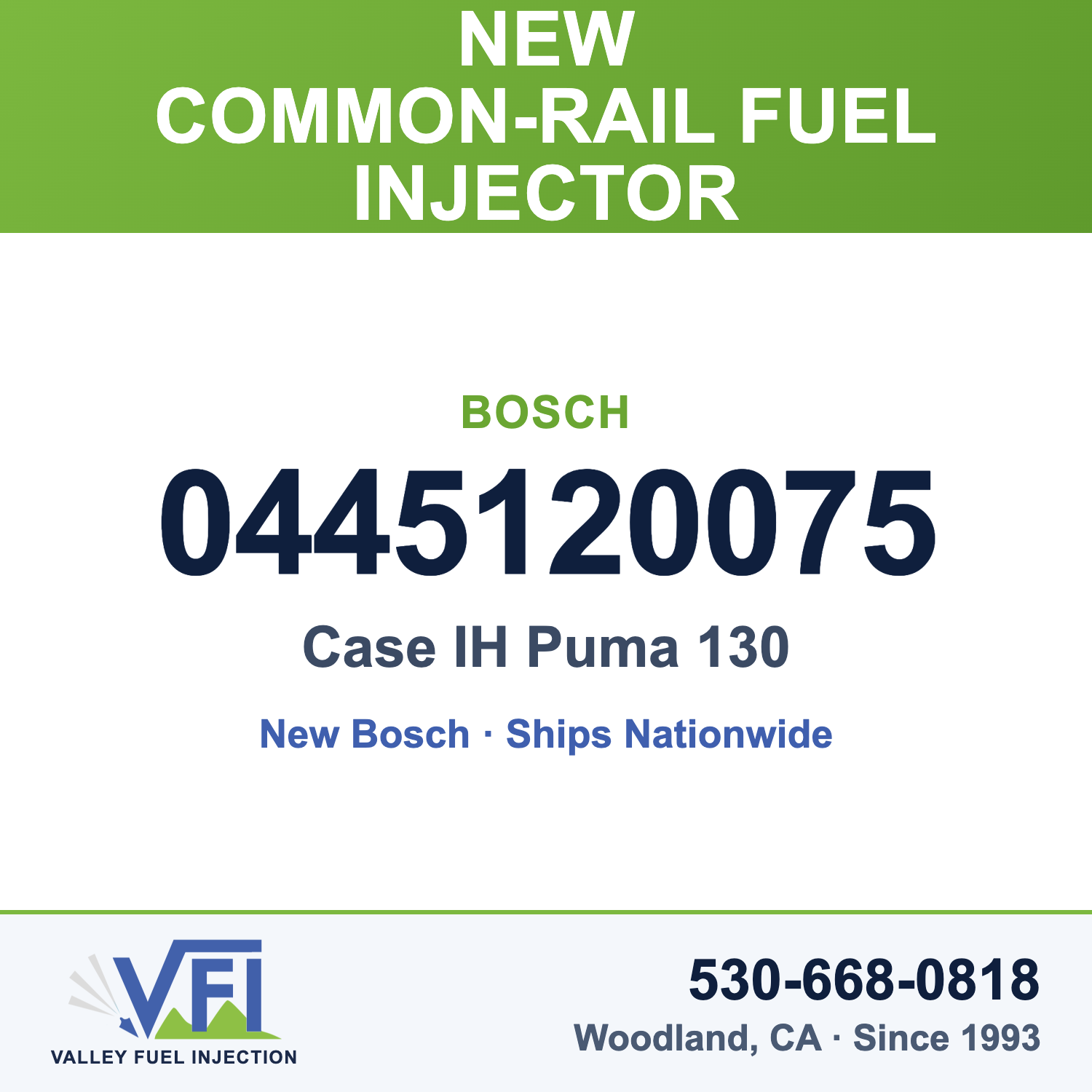 Bosch 0445120075 Common-Rail Fuel Injector for Case IH Puma 130