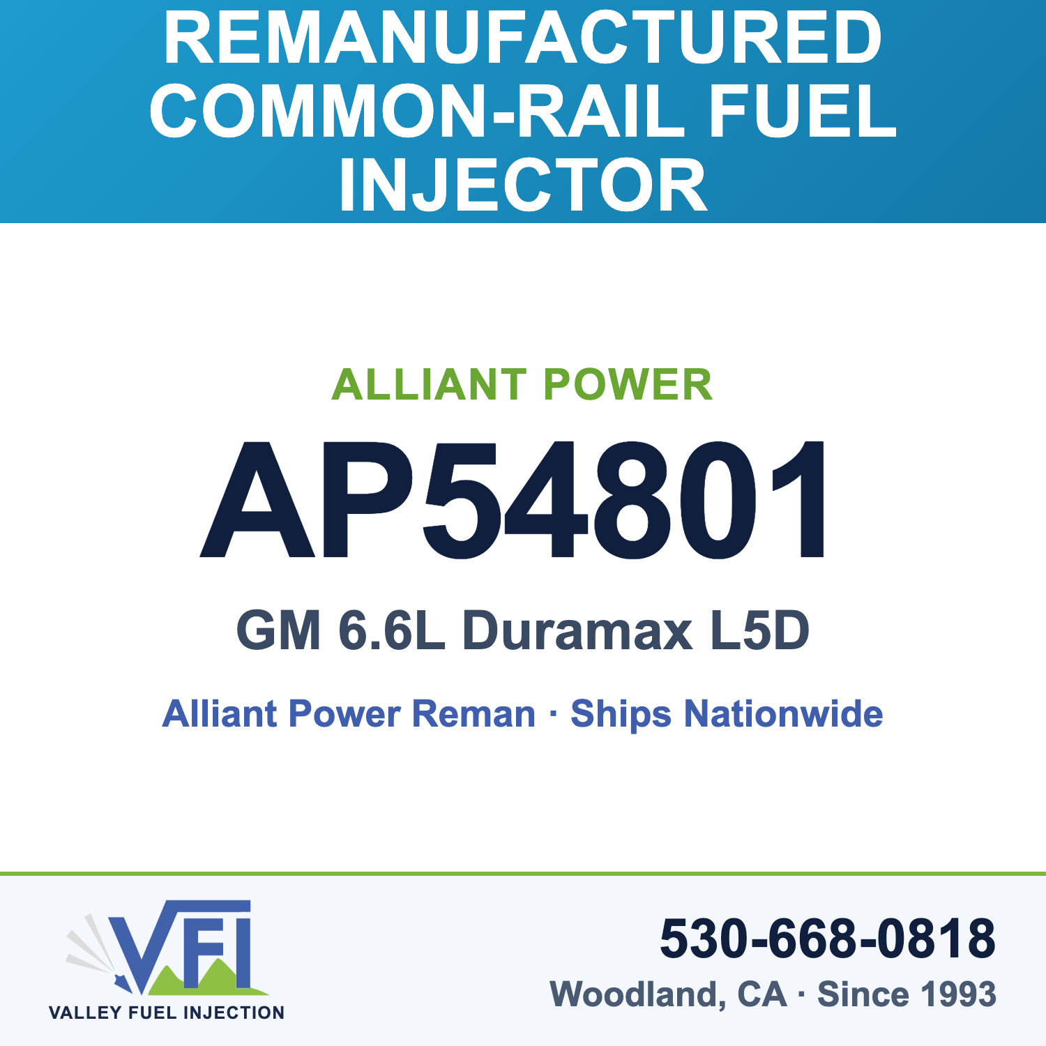 Alliant Power AP54801 Common-Rail Fuel Injector for GM 6.6L Duramax L5D