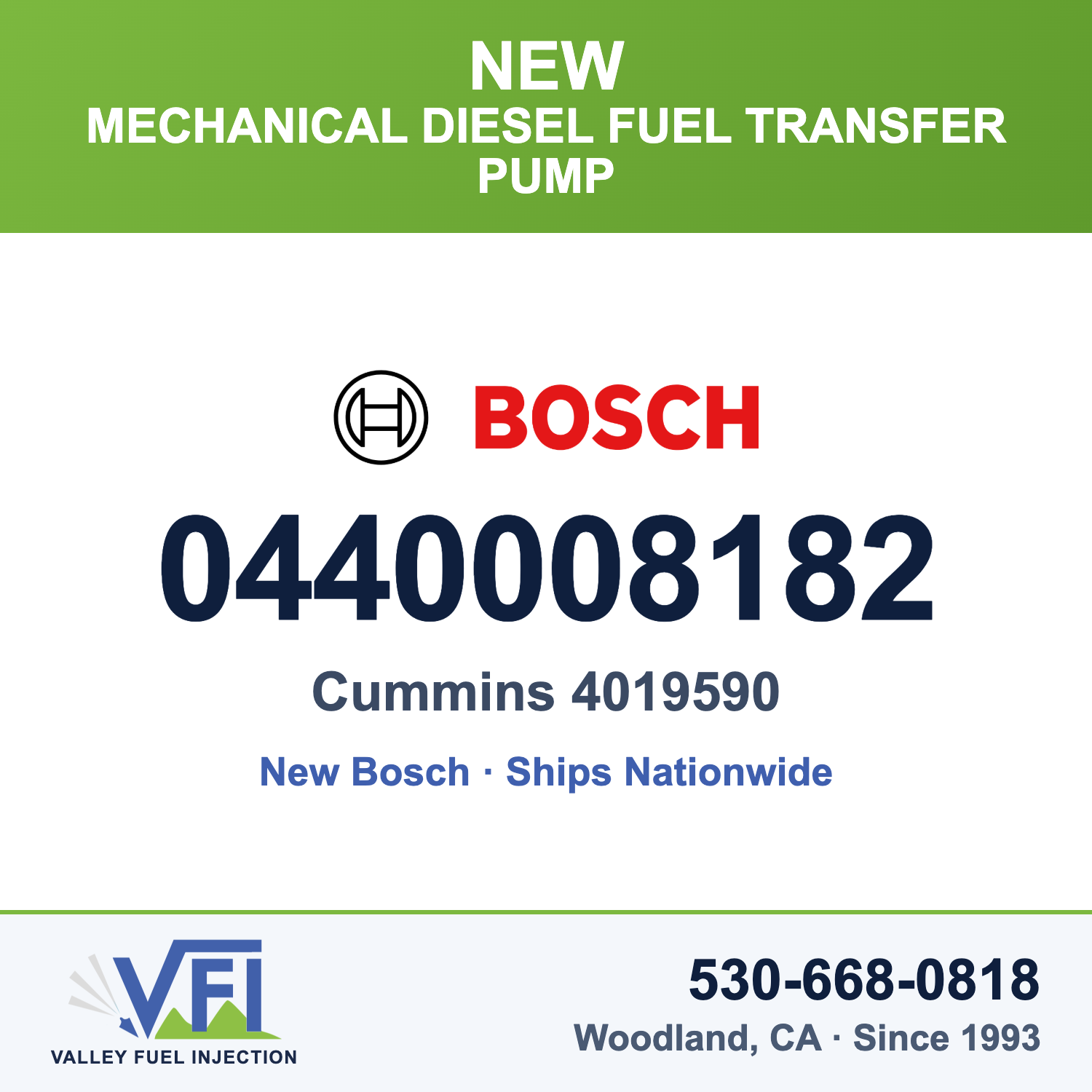 Bosch 0440008182 Mechanical Fuel Supply Pump for Replaces Cummins fuel transfer pump 4019590