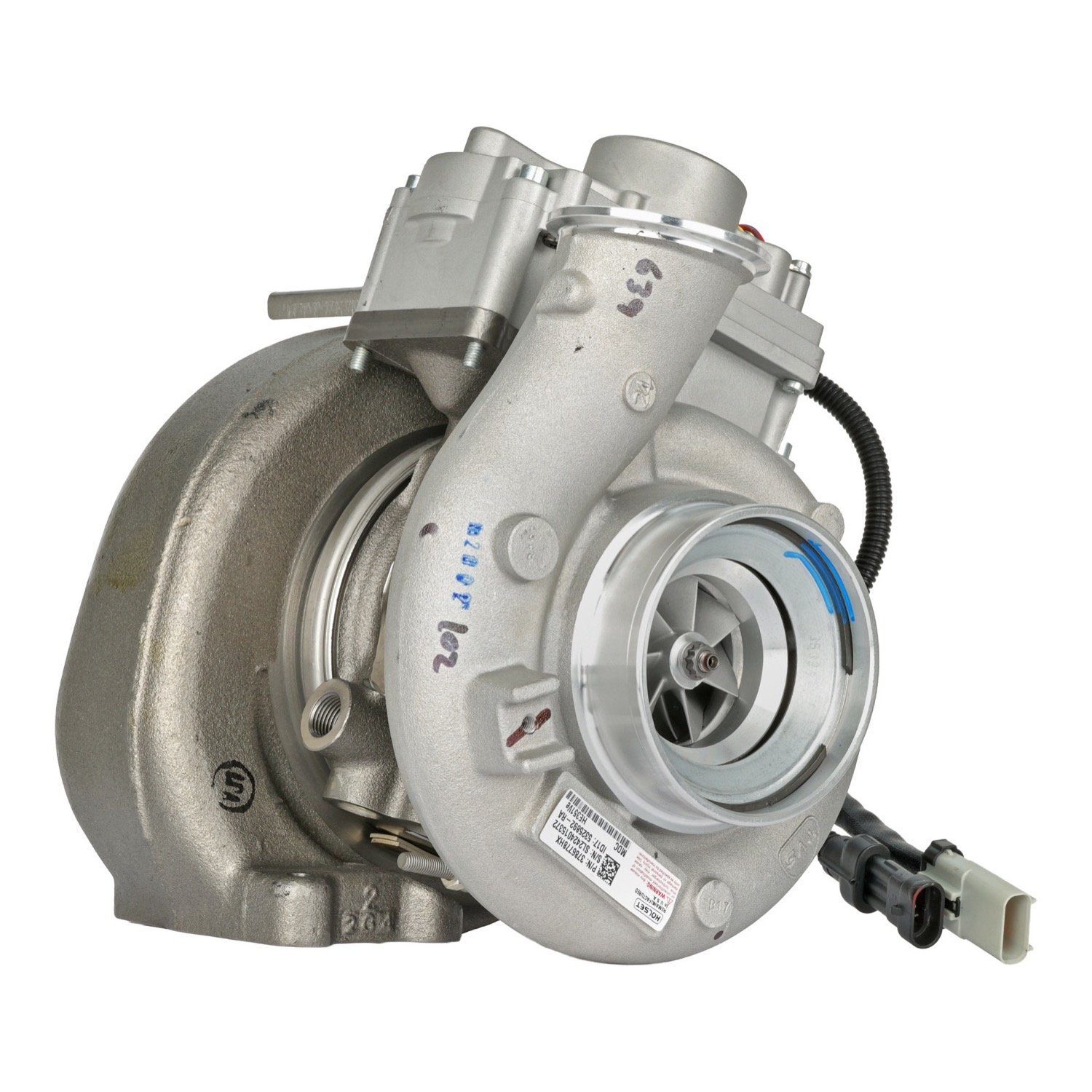 Holset 3786778HX HE351VE Variable Geometry Turbocharger with Actuator for Cummins ISB 6.7L in medium-duty trucks, view 3