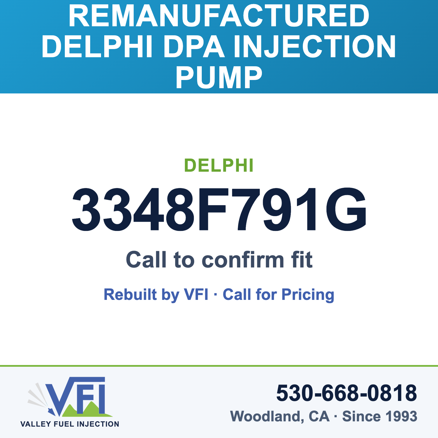 Rebuilt Delphi DPA Injection Pump 3348F791G card