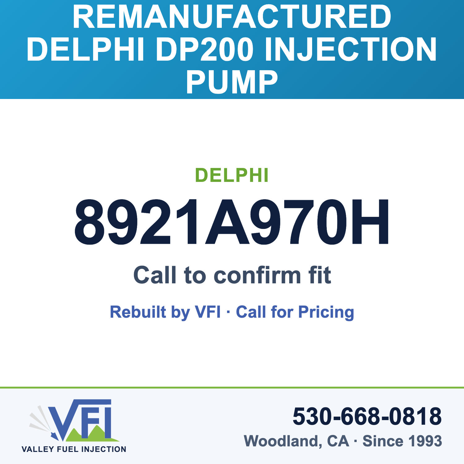 Rebuilt Delphi DP200 Injection Pump 8921A970H card