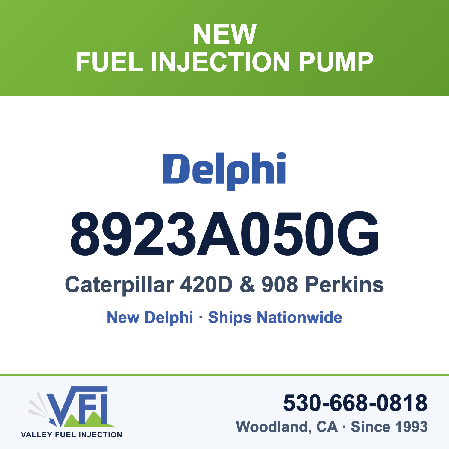 Delphi 8923A050G DP200 Fuel Injection Pump for Perkins 4-cylinder turbo diesel