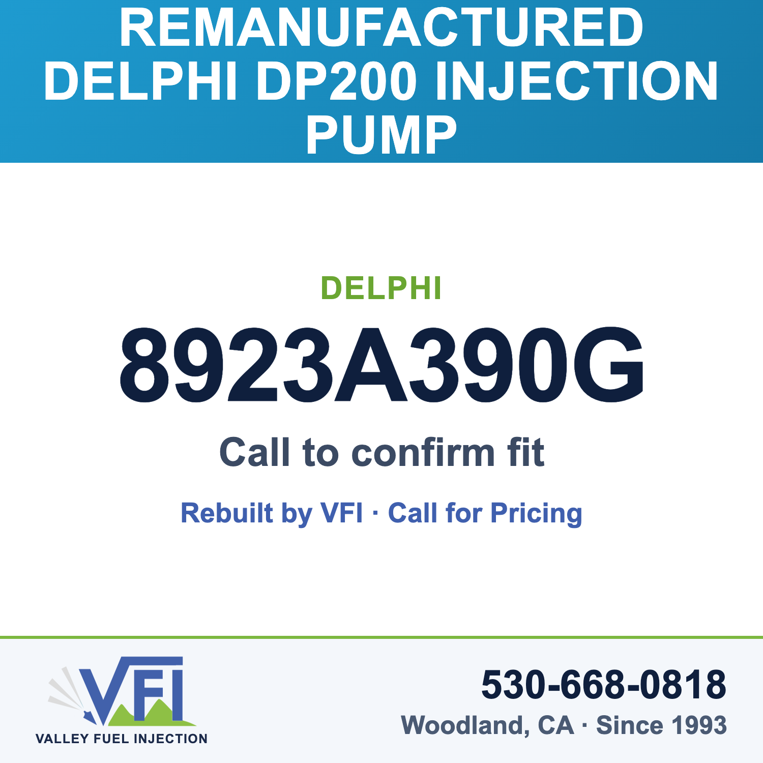 Rebuilt Delphi DP200 Injection Pump 8923A390G card