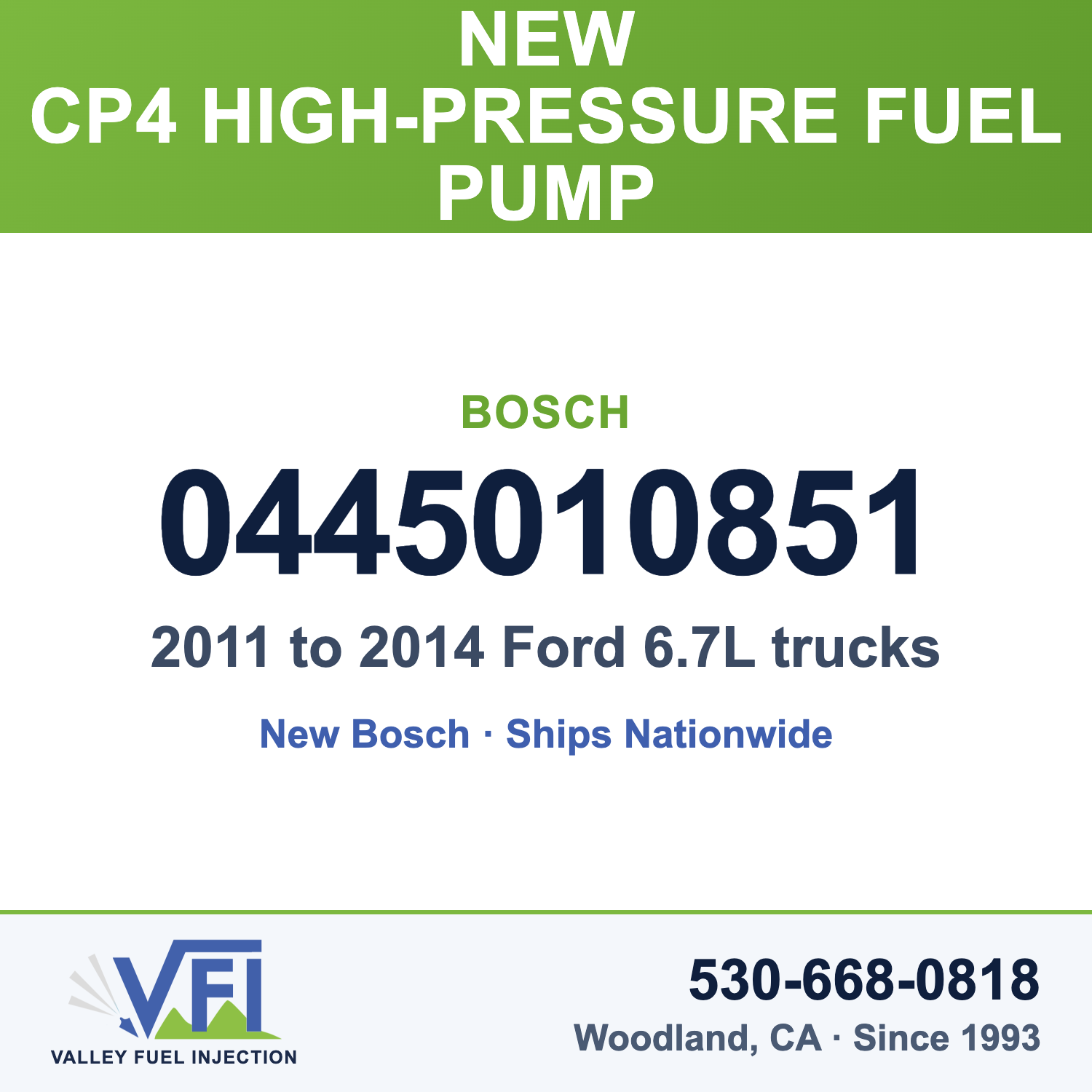 Bosch 0445010851 CP4 High-Pressure Fuel Pump for 2011 to 2014 Ford 6.7L trucks
