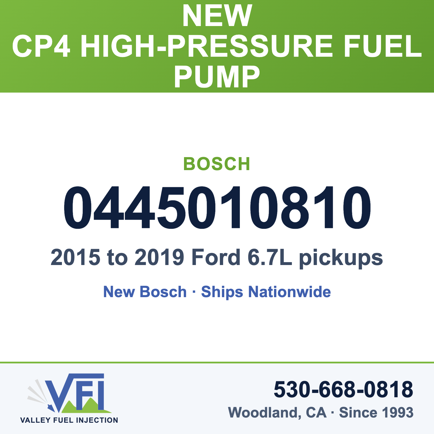 Bosch 0445010810 CP4 High-Pressure Fuel Pump for 2015 to 2019 Ford 6.7L pickups