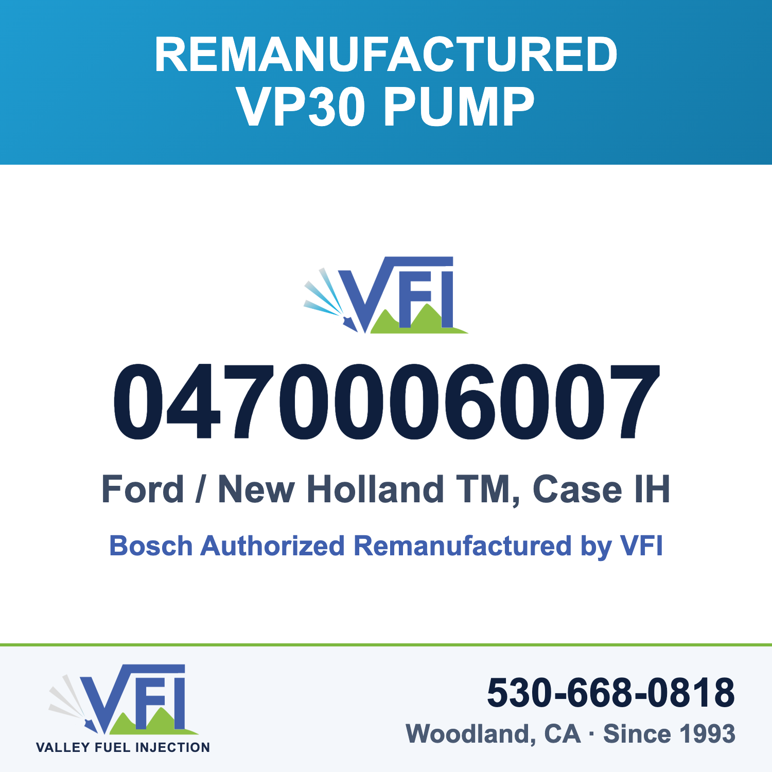 Ford / New Holland / Case IH 12-volt Bosch VP30 injection pump — Valley Fuel Injection & Turbo