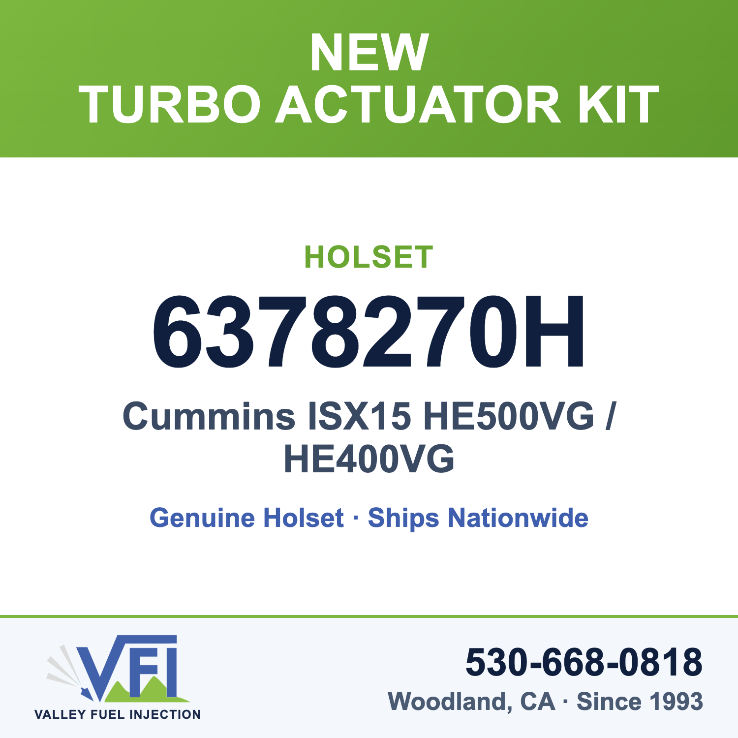 Holset 6378270H Turbo Actuator Kit for Cummins ISX15 HE500VG and HE400VG