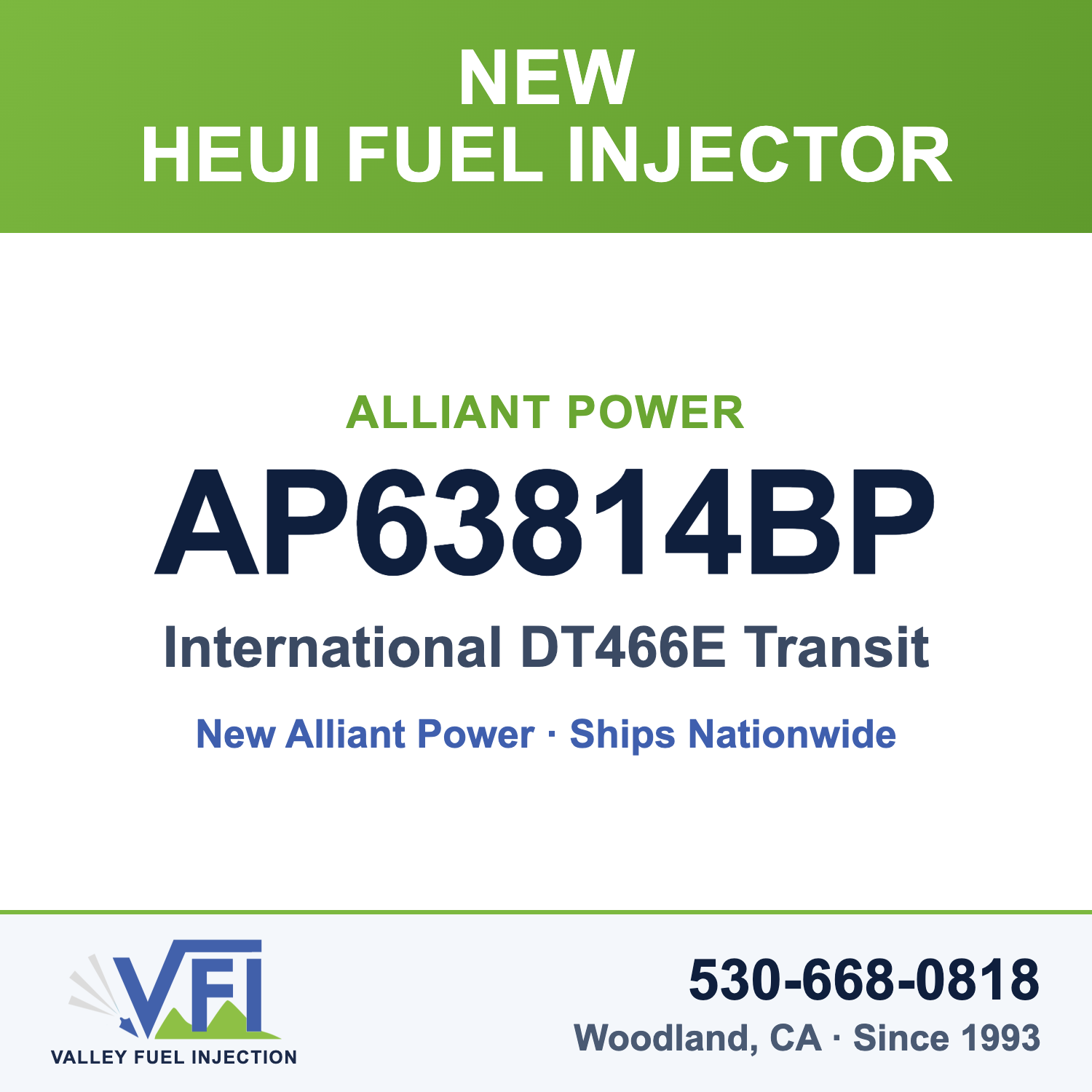 Alliant Power AP63814BP HEUI Fuel Injector for International DT466E Transit