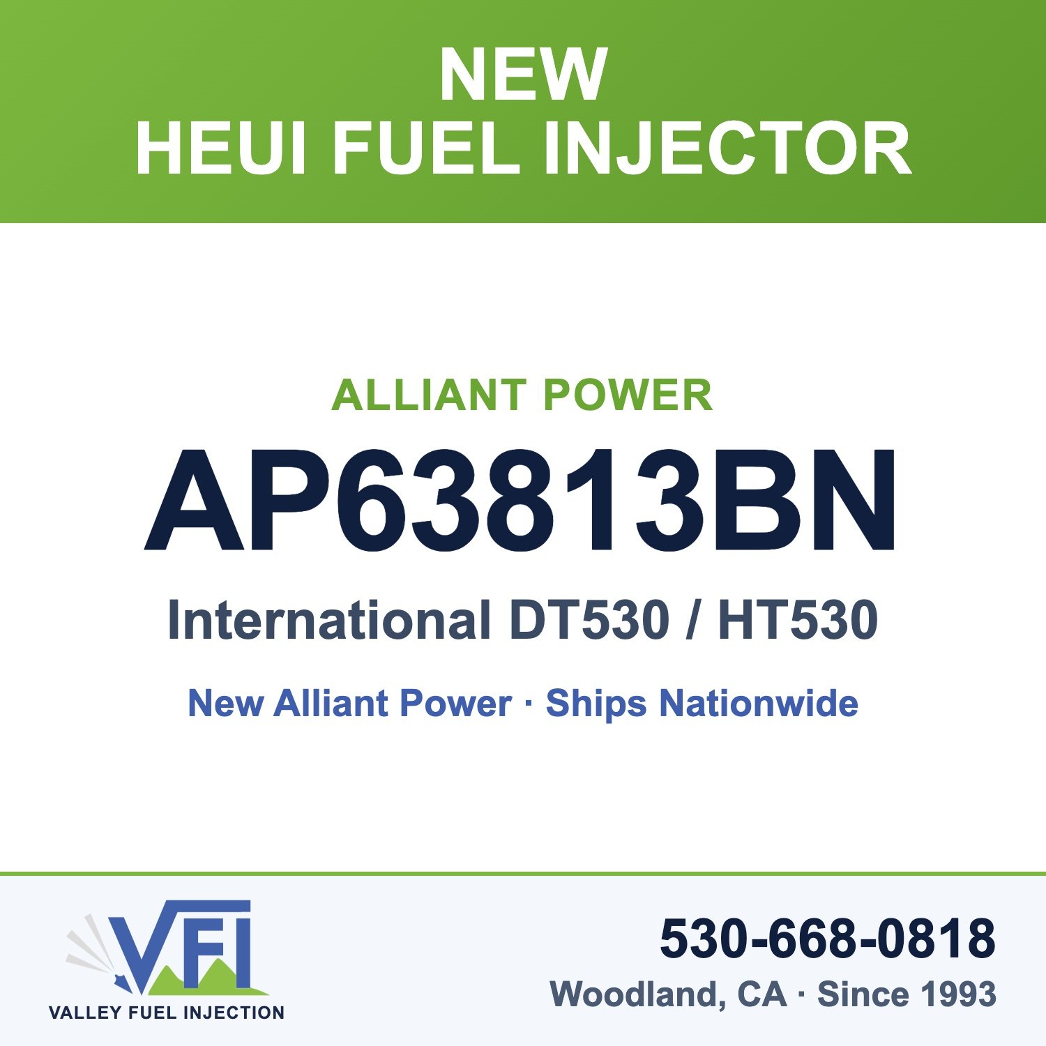 Alliant Power AP63813BN HEUI Fuel Injector for International DT530 and HT530, view 2