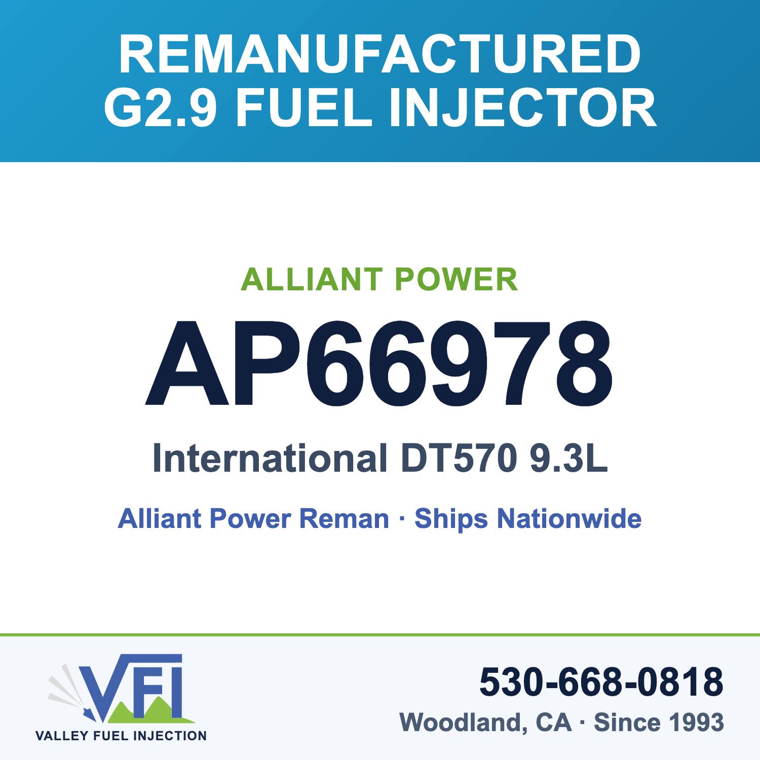 Alliant Power AP66978 G2.9 Fuel Injector for International DT570 9.3L