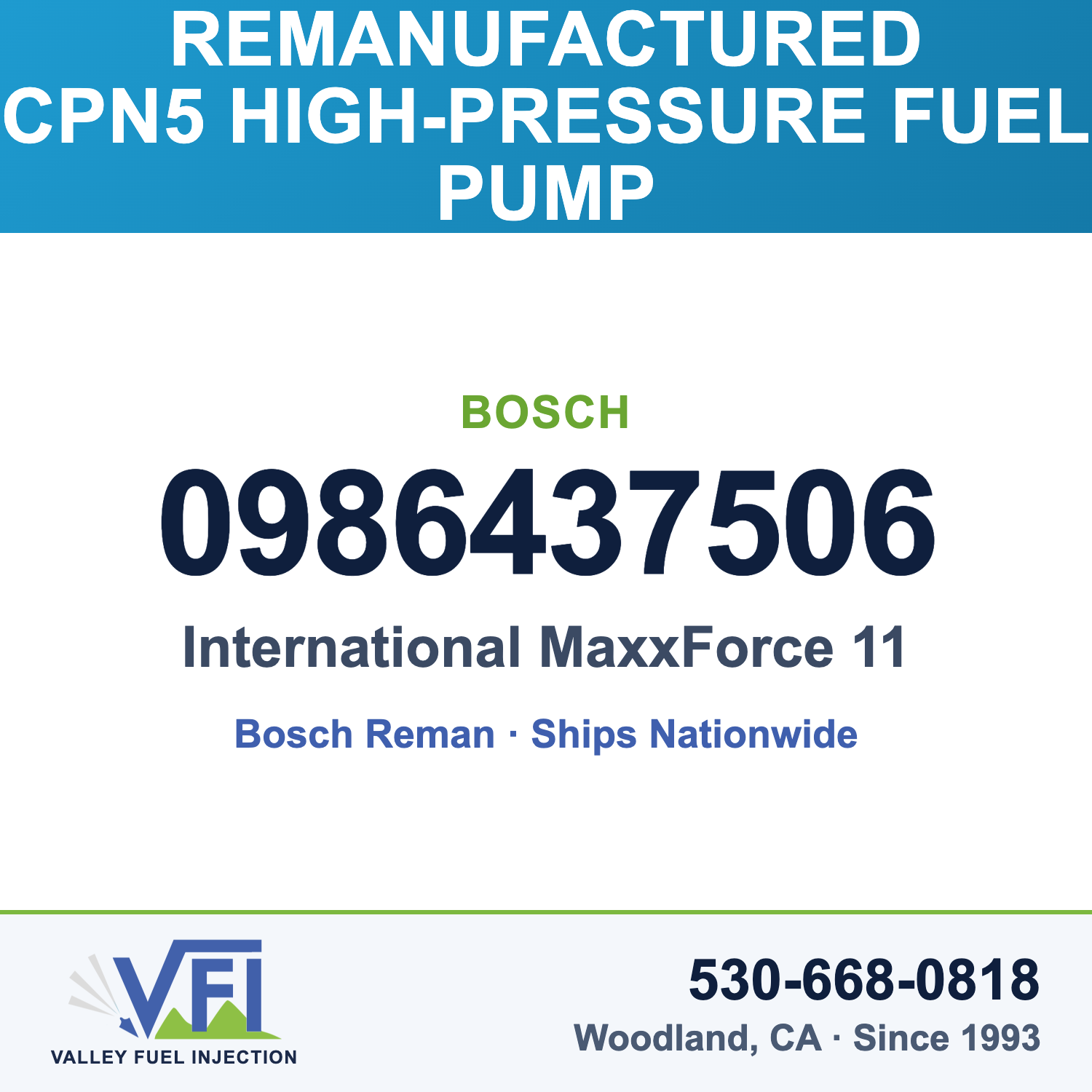 Bosch 0986437506 CPN5 High-Pressure Fuel Pump for International MaxxForce 11