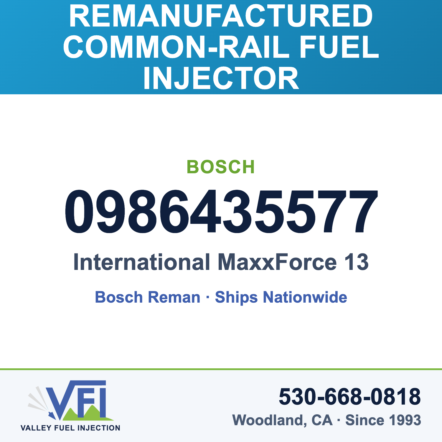 Bosch 0986435577 Common-Rail Fuel Injector for International MaxxForce 13