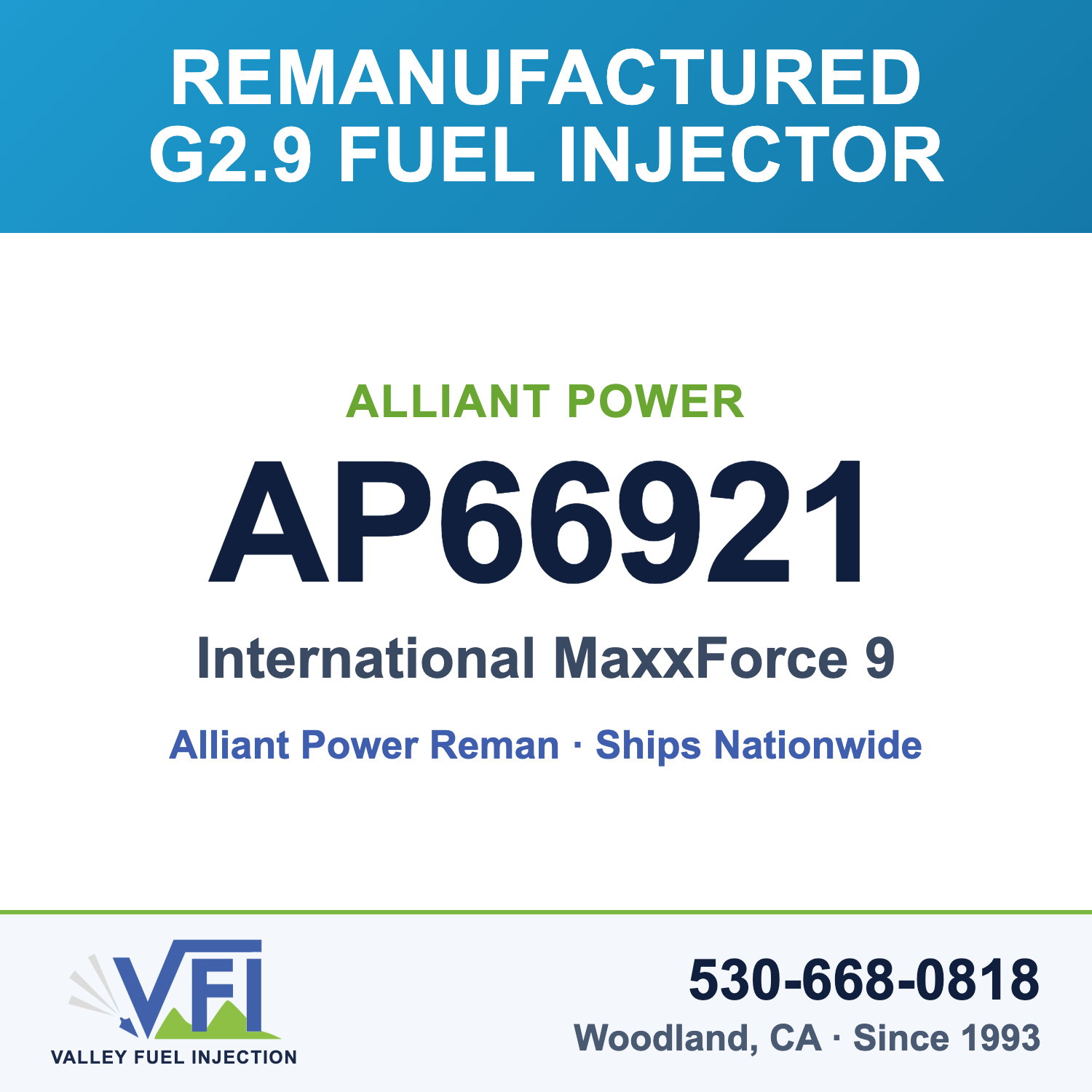 Alliant Power AP66921 G2.9 Fuel Injector for International MaxxForce 9 & 10
