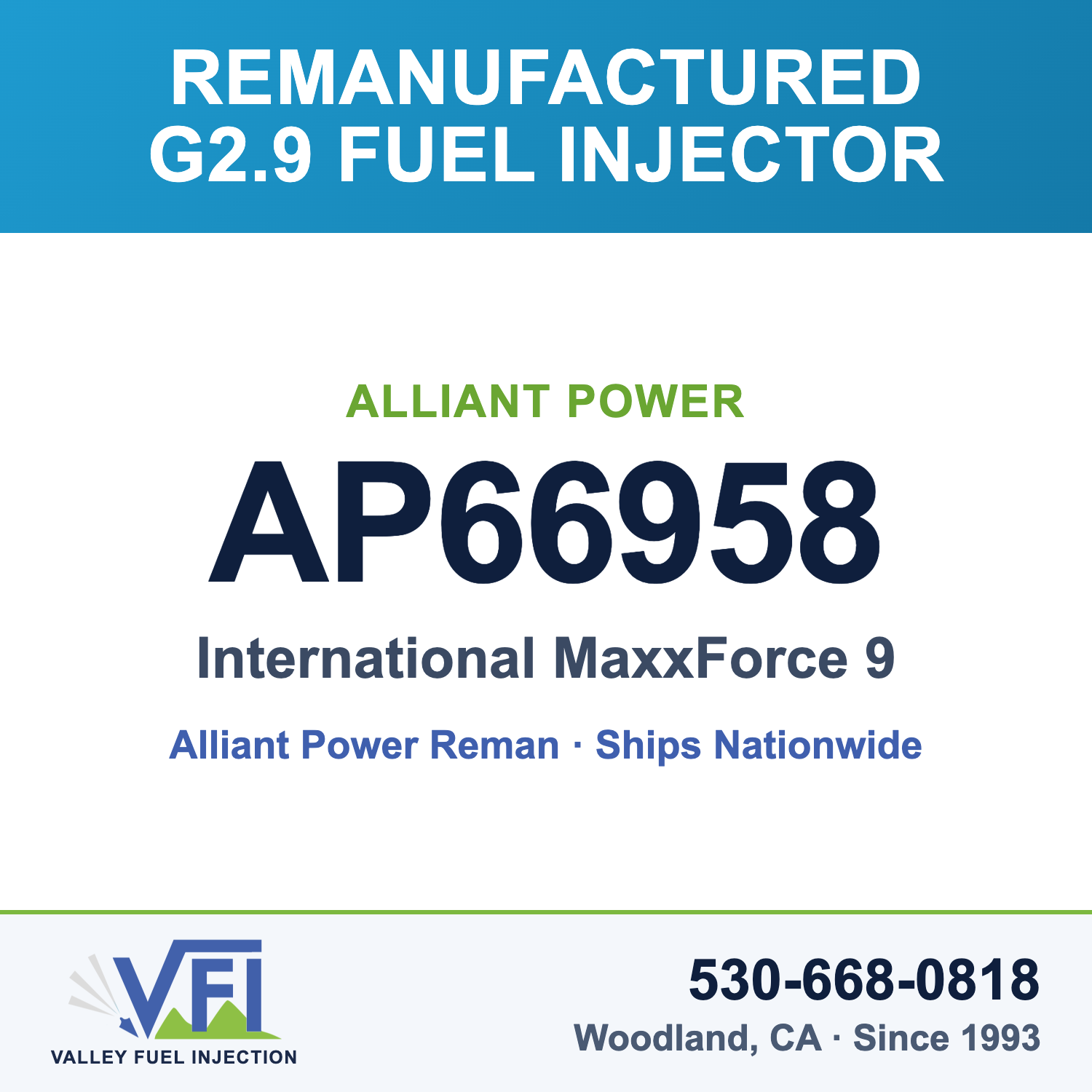 Alliant Power AP66958 G2.9 Fuel Injector for International MaxxForce 9 & 10
