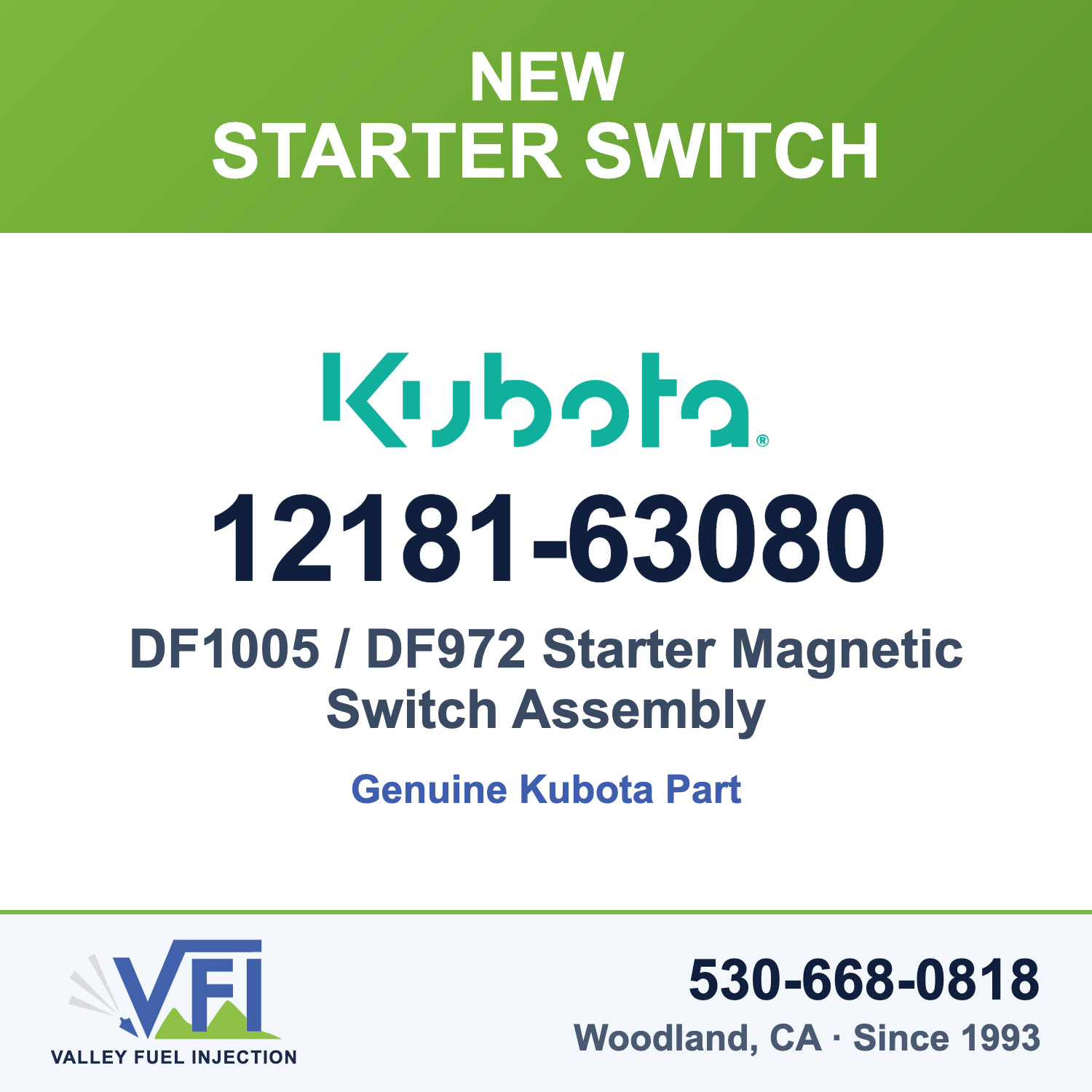 Kubota 12181-63080 Starter Magnetic Switch Assembly