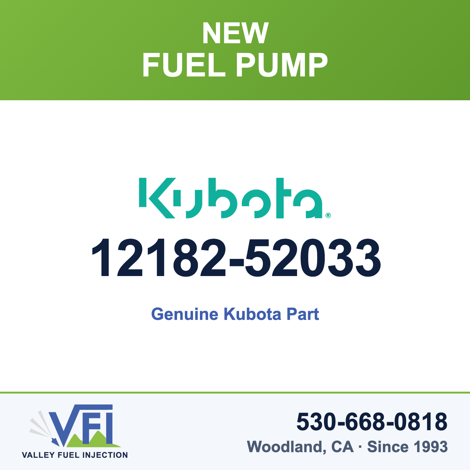 Genuine Kubota 12182-52033 Fuel Pump