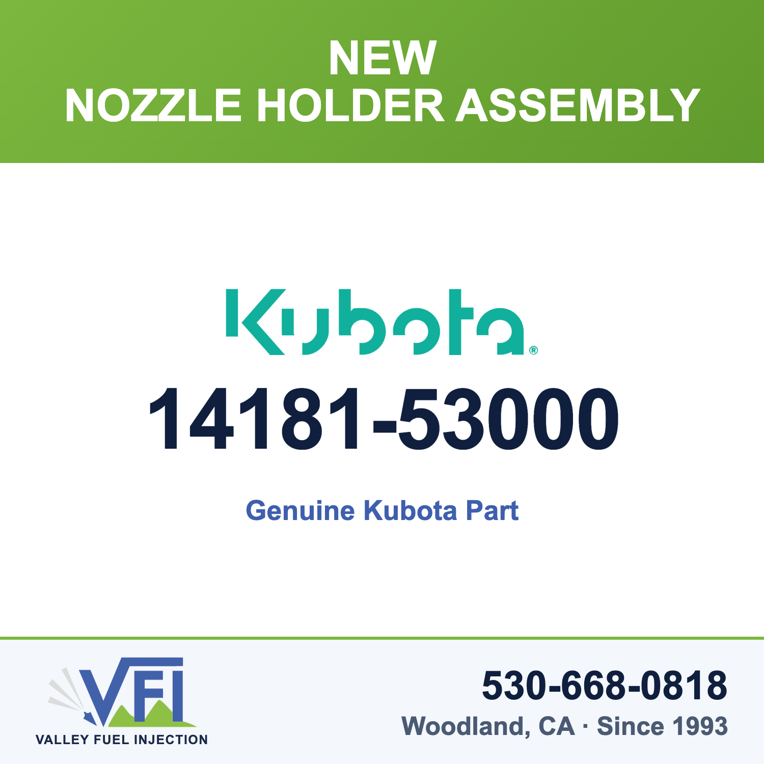 Genuine Kubota 14181-53000 Nozzle Holder Assembly