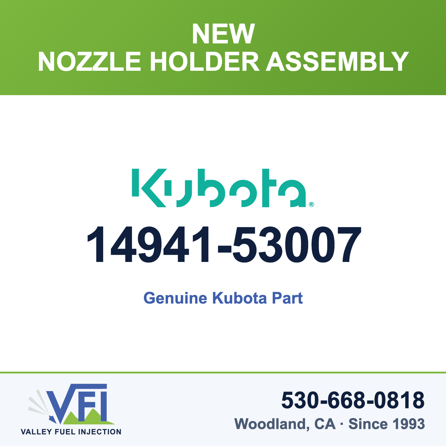 Genuine Kubota 14941-53007 Nozzle Holder Assembly