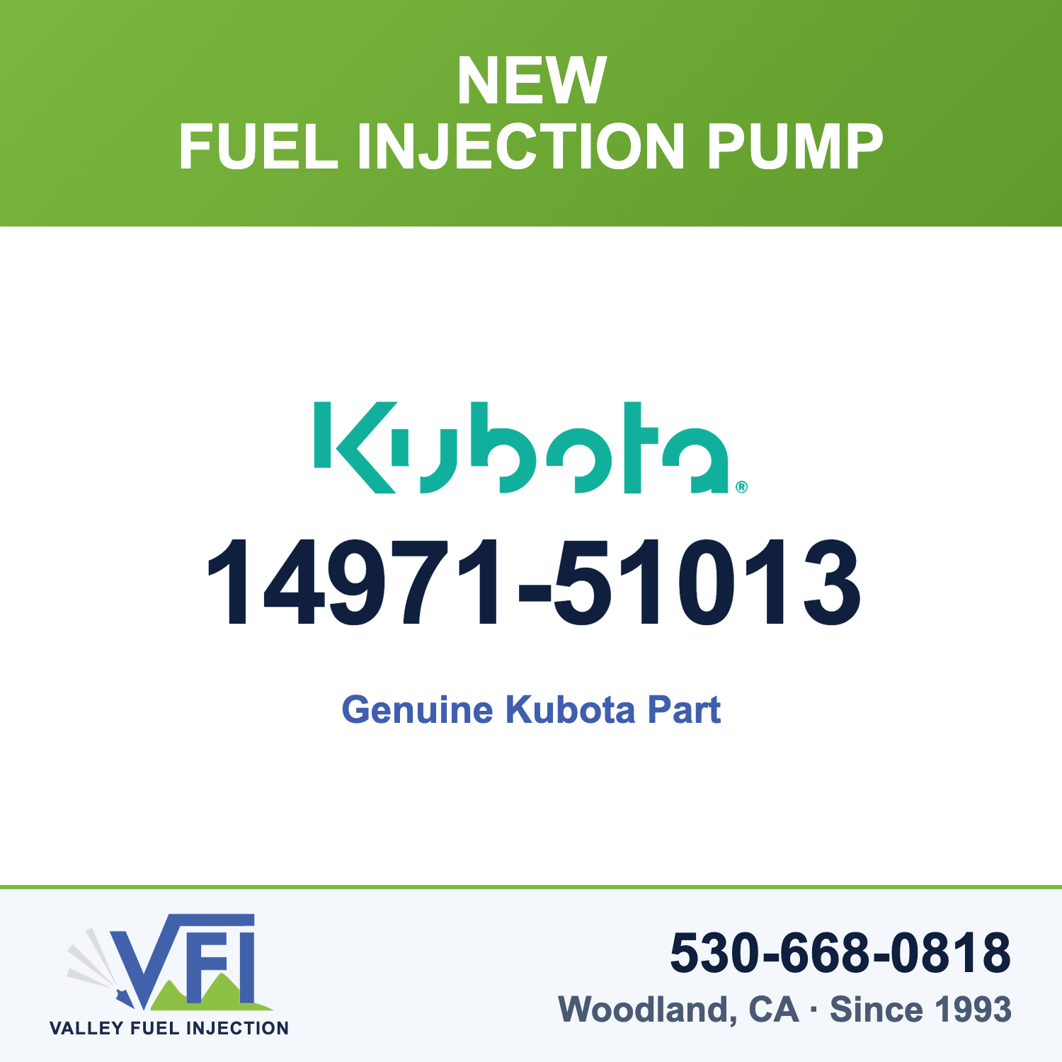 Genuine Kubota 14971-51013 Fuel Injection Pump
