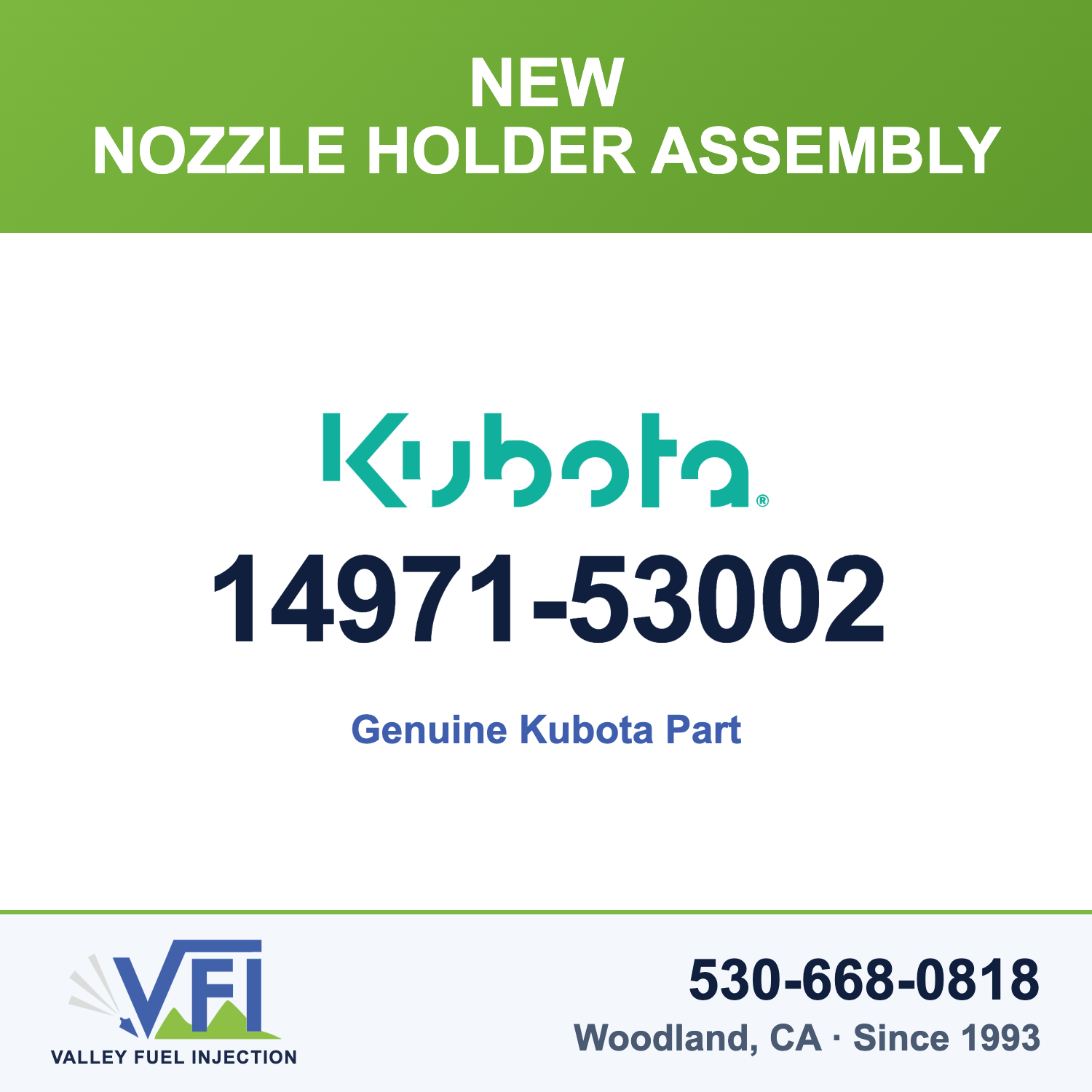 Genuine Kubota 14971-53002 Nozzle Holder Assembly