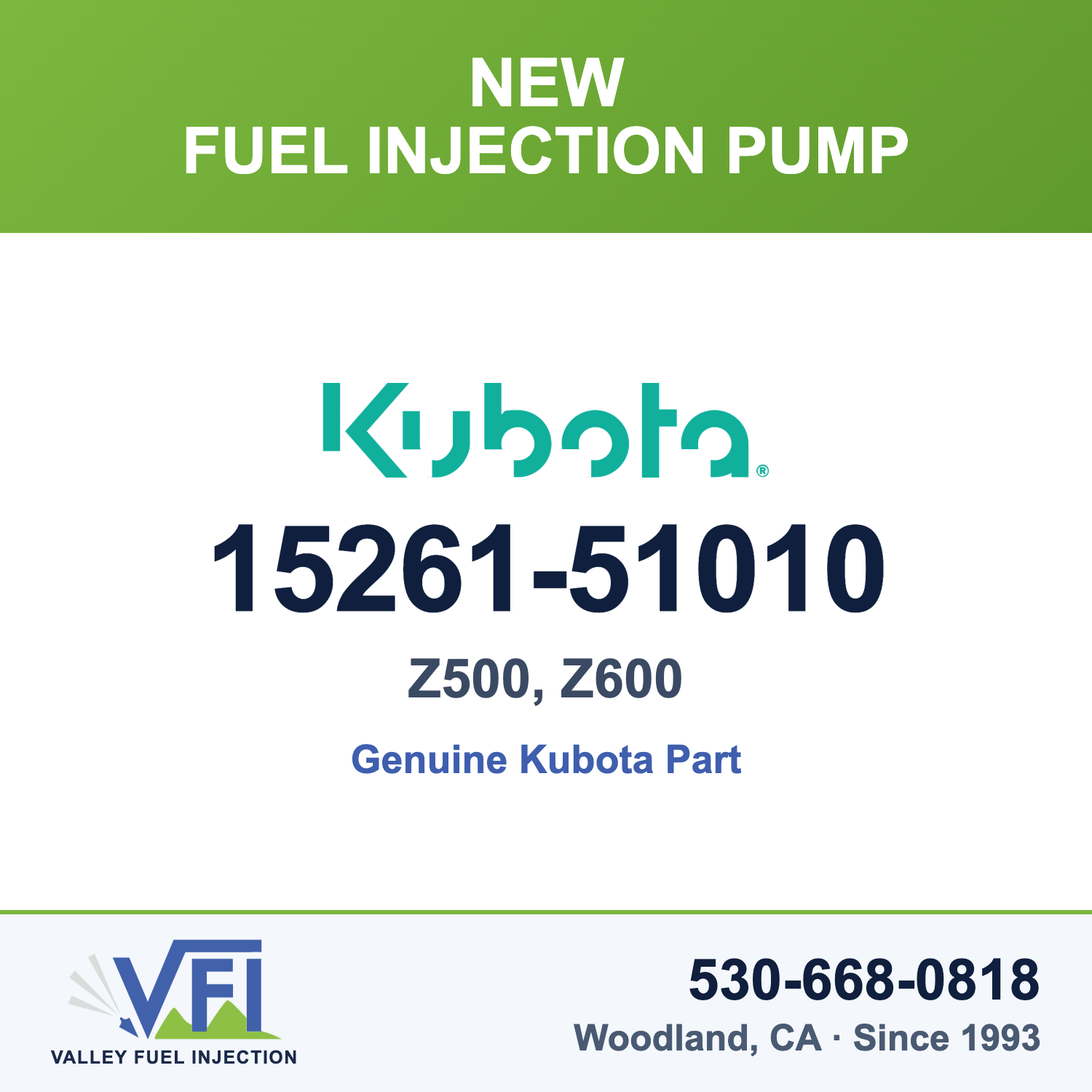Genuine Kubota 15261-51010 Fuel Injection Pump
