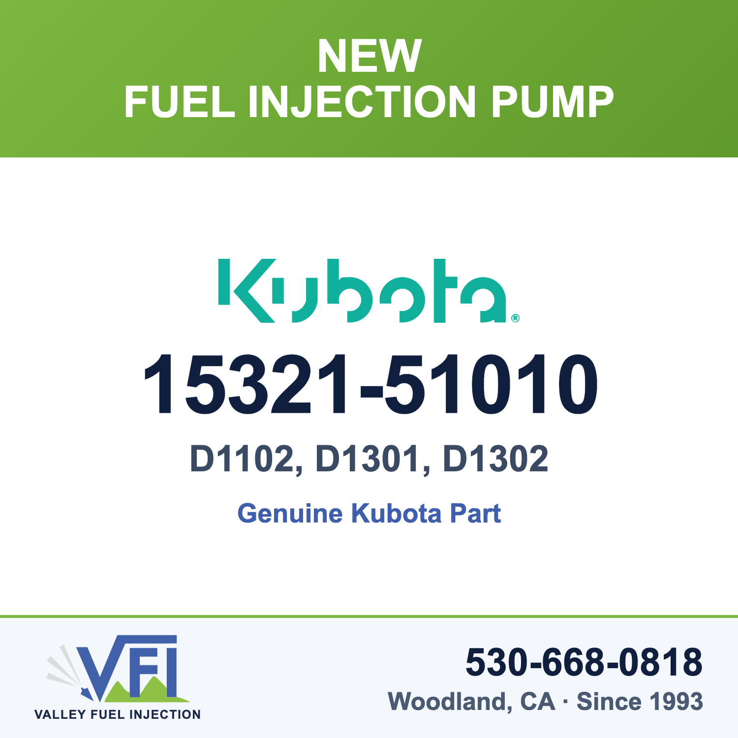 Genuine Kubota 15321-51010 Fuel Injection Pump
