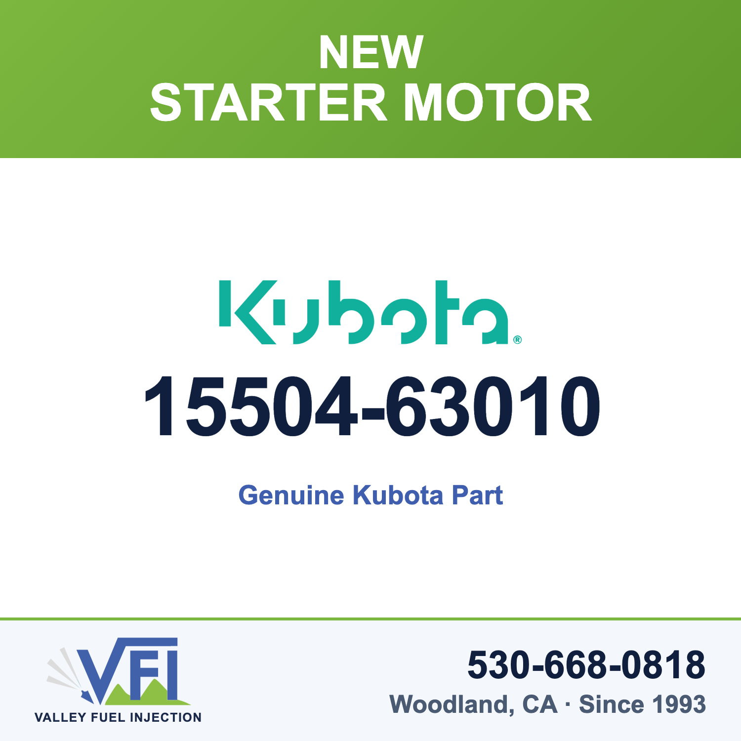 Genuine Kubota 15504-63010 Starter Motor