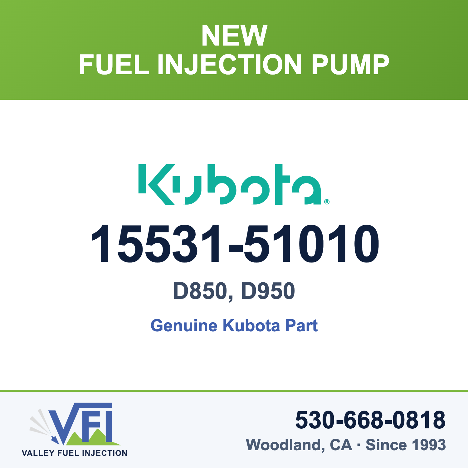 Genuine Kubota 15531-51010 Fuel Injection Pump