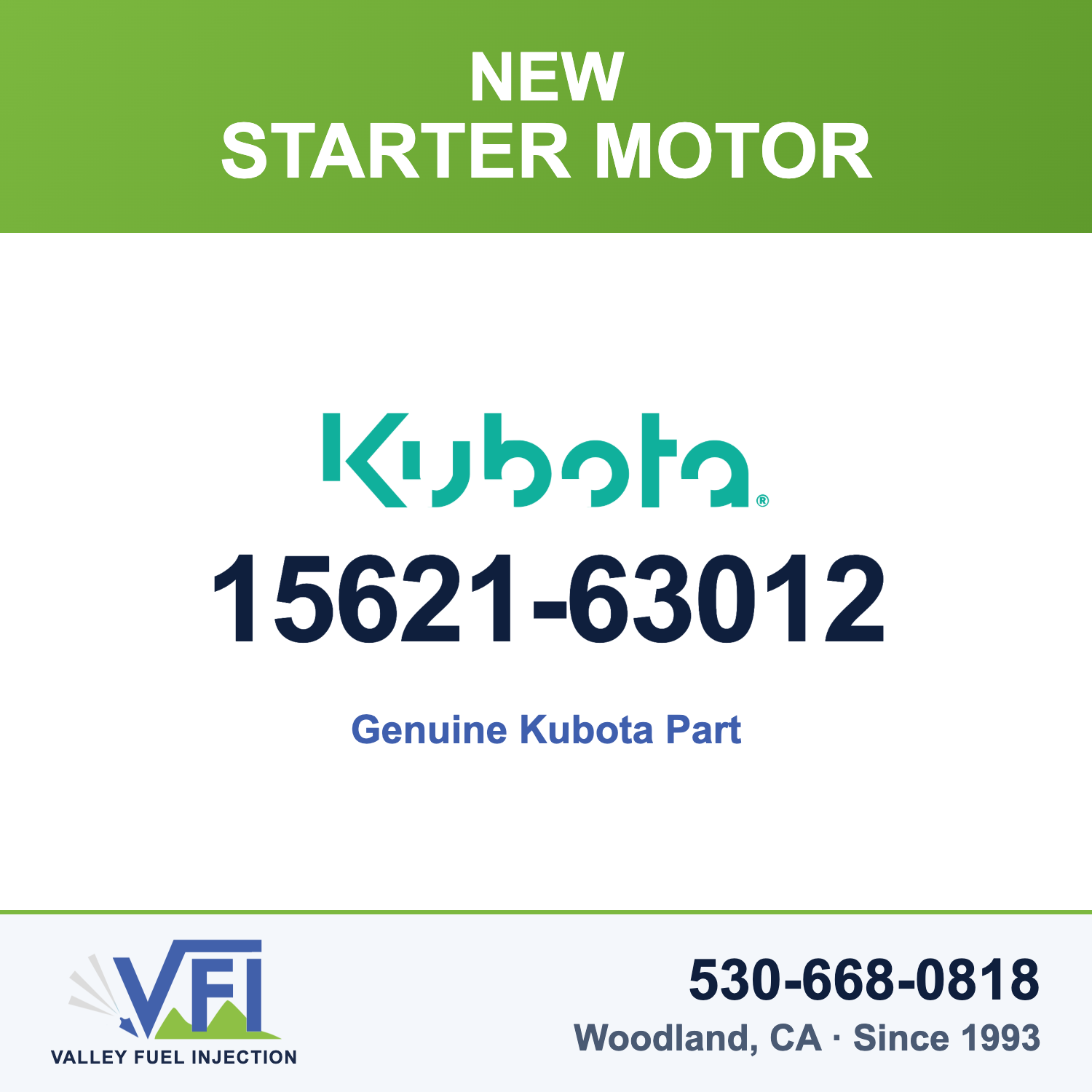 Genuine Kubota 15621-63012 Starter Motor