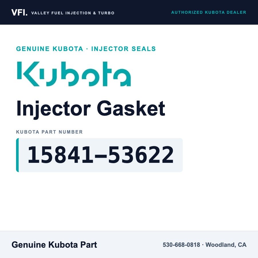 Kubota 15841-53622 Injector Gasket for Kubota Z482, D902, D1105, D1803 and V3300 injectors