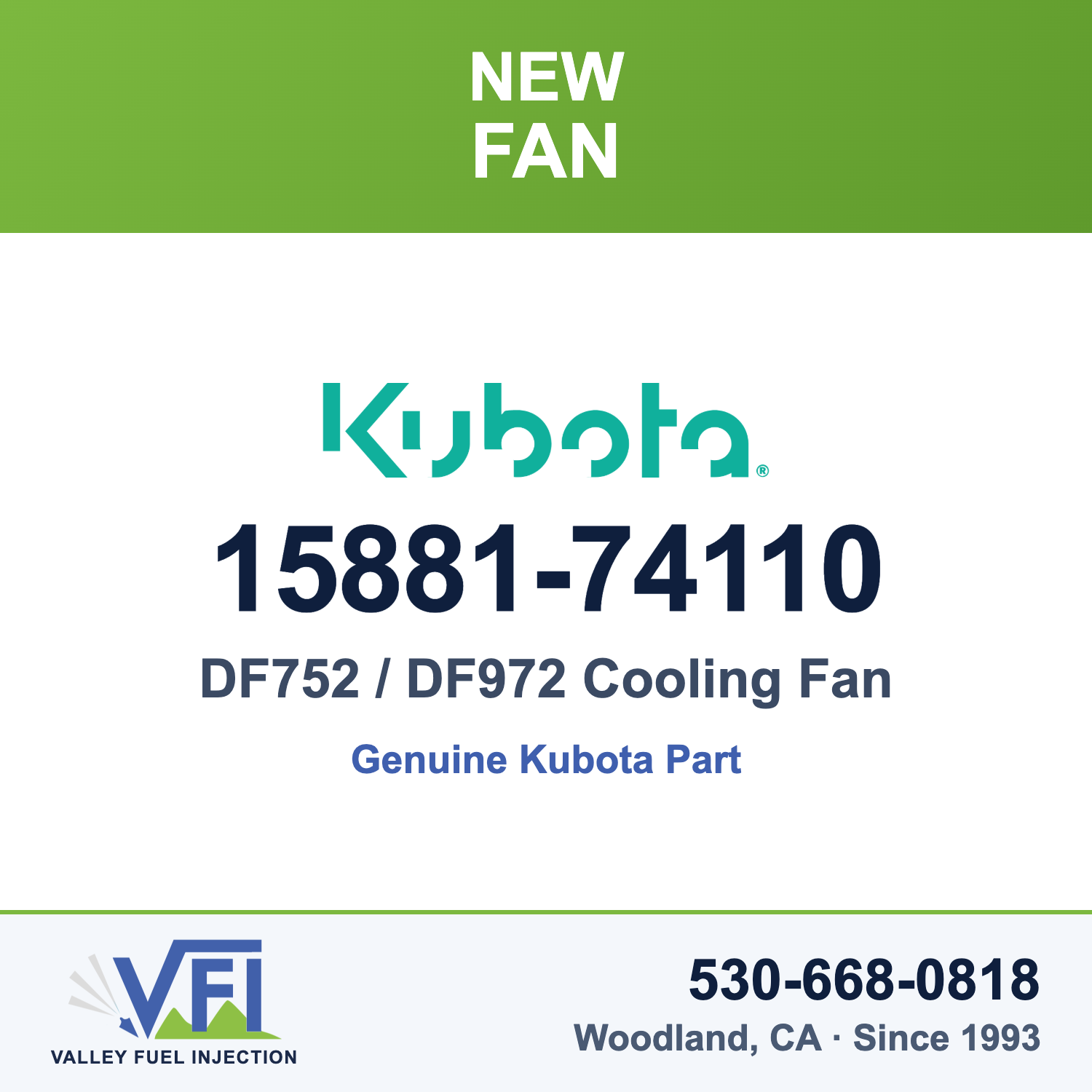 Kubota 15881-74110 Cooling Fan