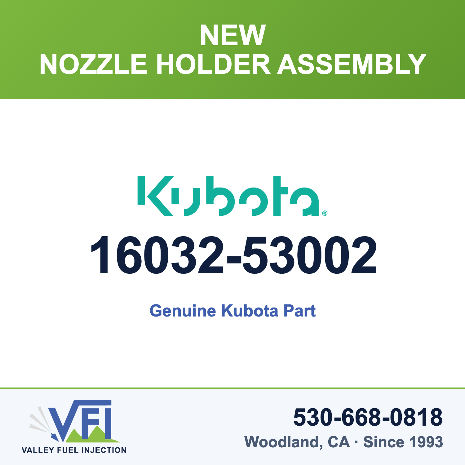 Genuine Kubota 16032-53002 Nozzle Holder Assembly
