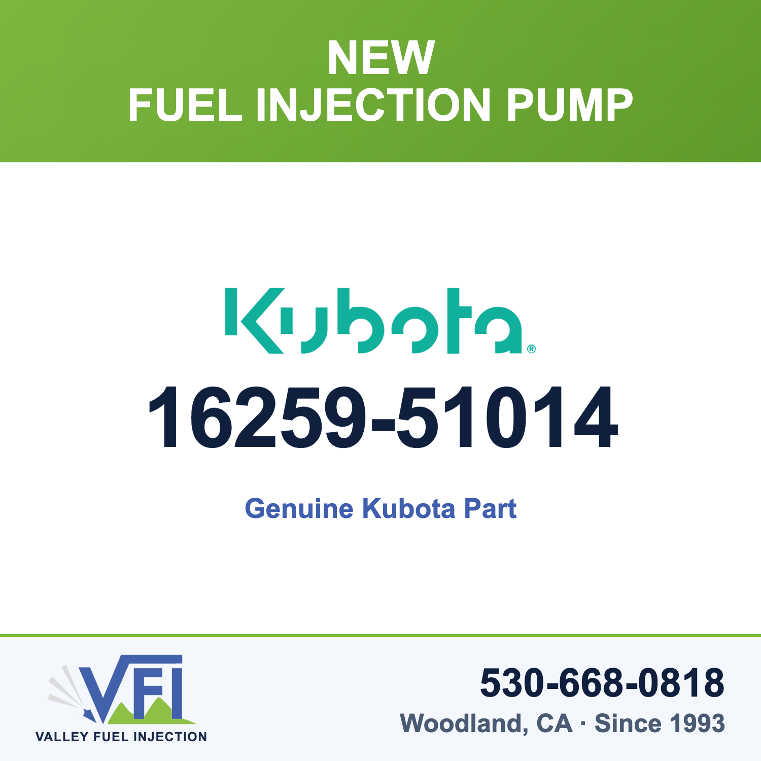 Genuine Kubota 16259-51014 Fuel Injection Pump