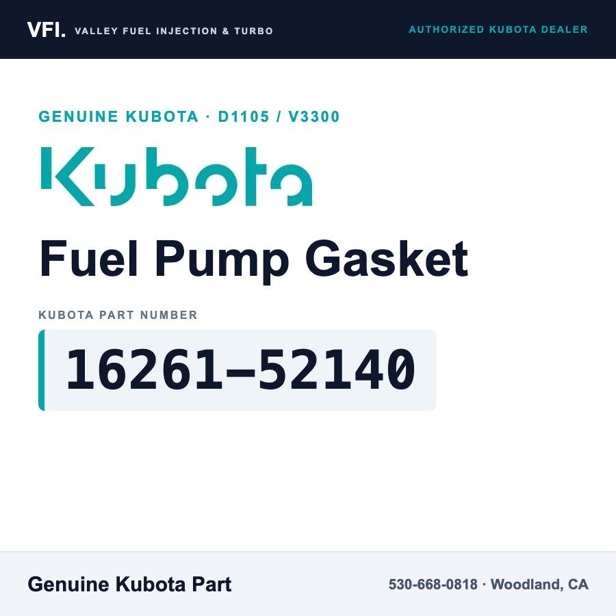 Kubota 16261-52140 Fuel Pump Gasket for Kubota D1105 and V3300 lift pumps