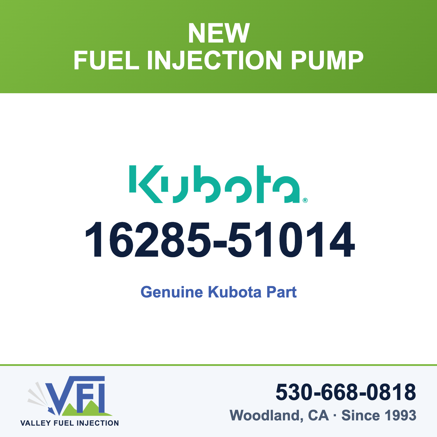Genuine Kubota 16285-51014 Fuel Injection Pump