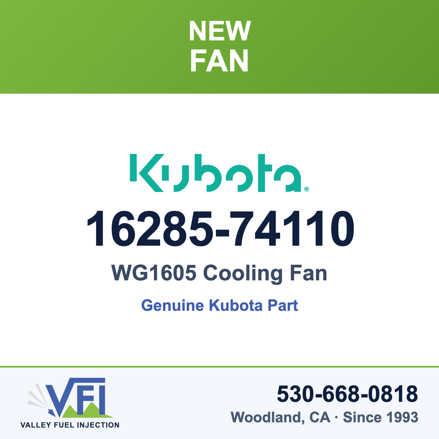 Kubota 16285-74110 Cooling Fan
