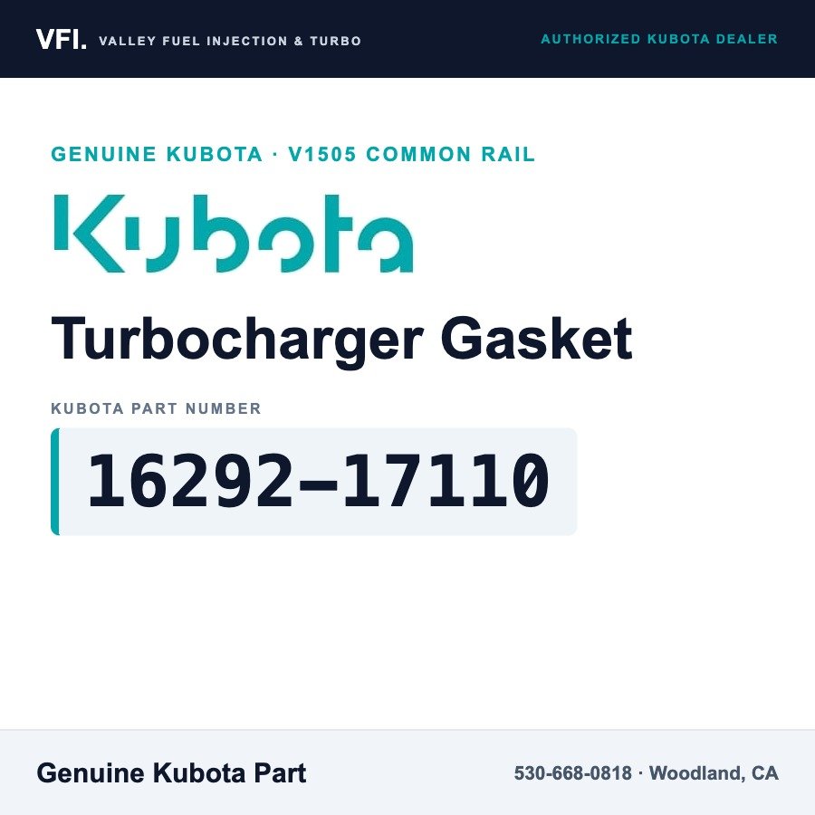 Kubota 16292-17110 Turbocharger Gasket for Kubota V1505 common rail (LX3310HSD)