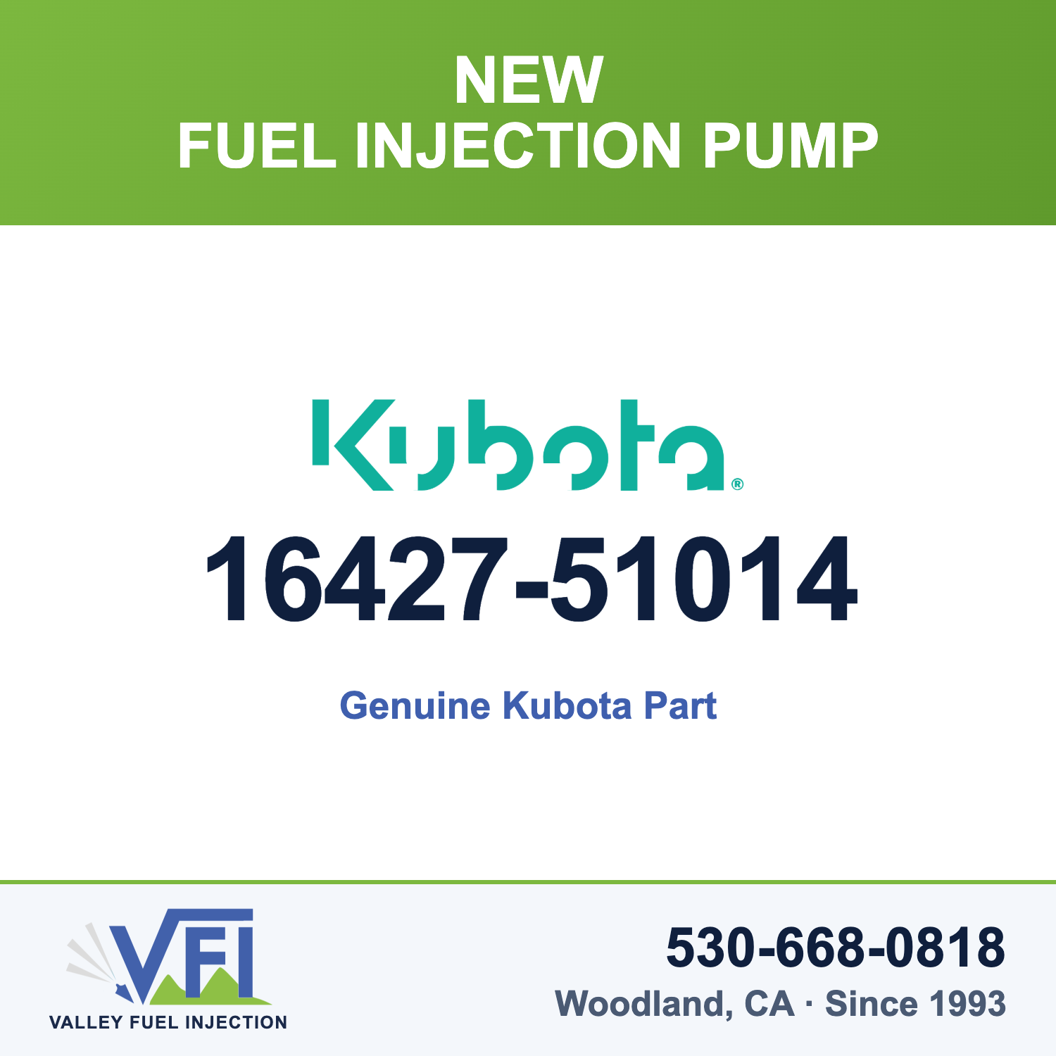 Genuine Kubota 16427-51014 Fuel Injection Pump