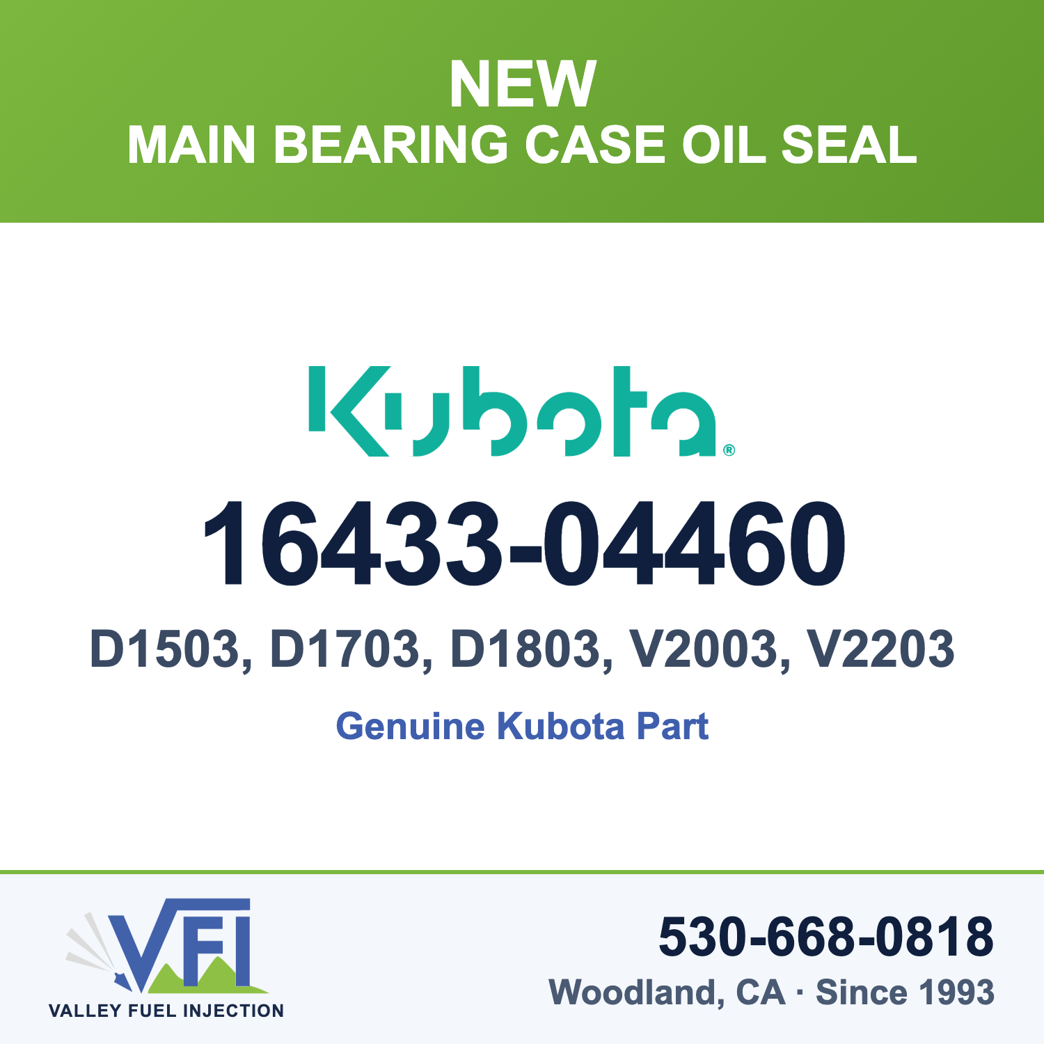 Kubota 16433-04460 Main Bearing Case Oil Seal for Kubota 03 series and WG1903, WG2503