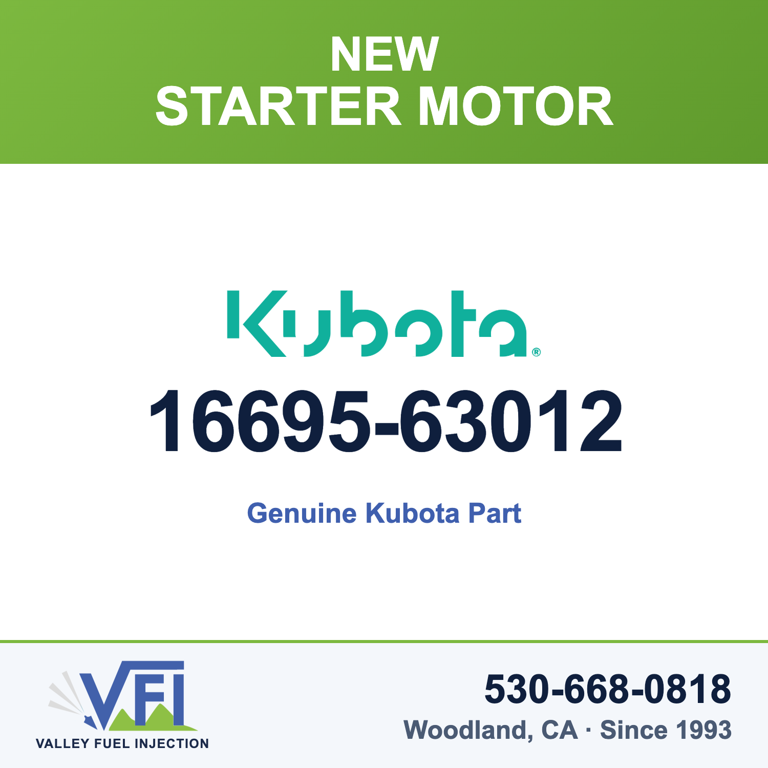 Genuine Kubota 16695-63012 Starter Motor