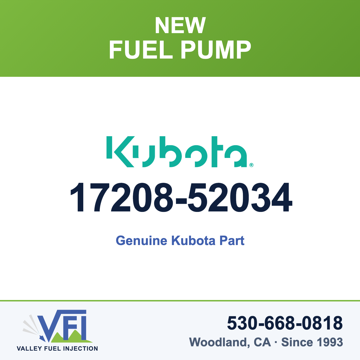 Genuine Kubota 17208-52034 Fuel Pump