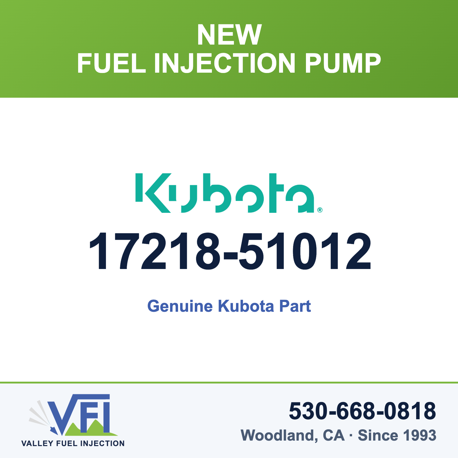 Genuine Kubota 17218-51012 Fuel Injection Pump